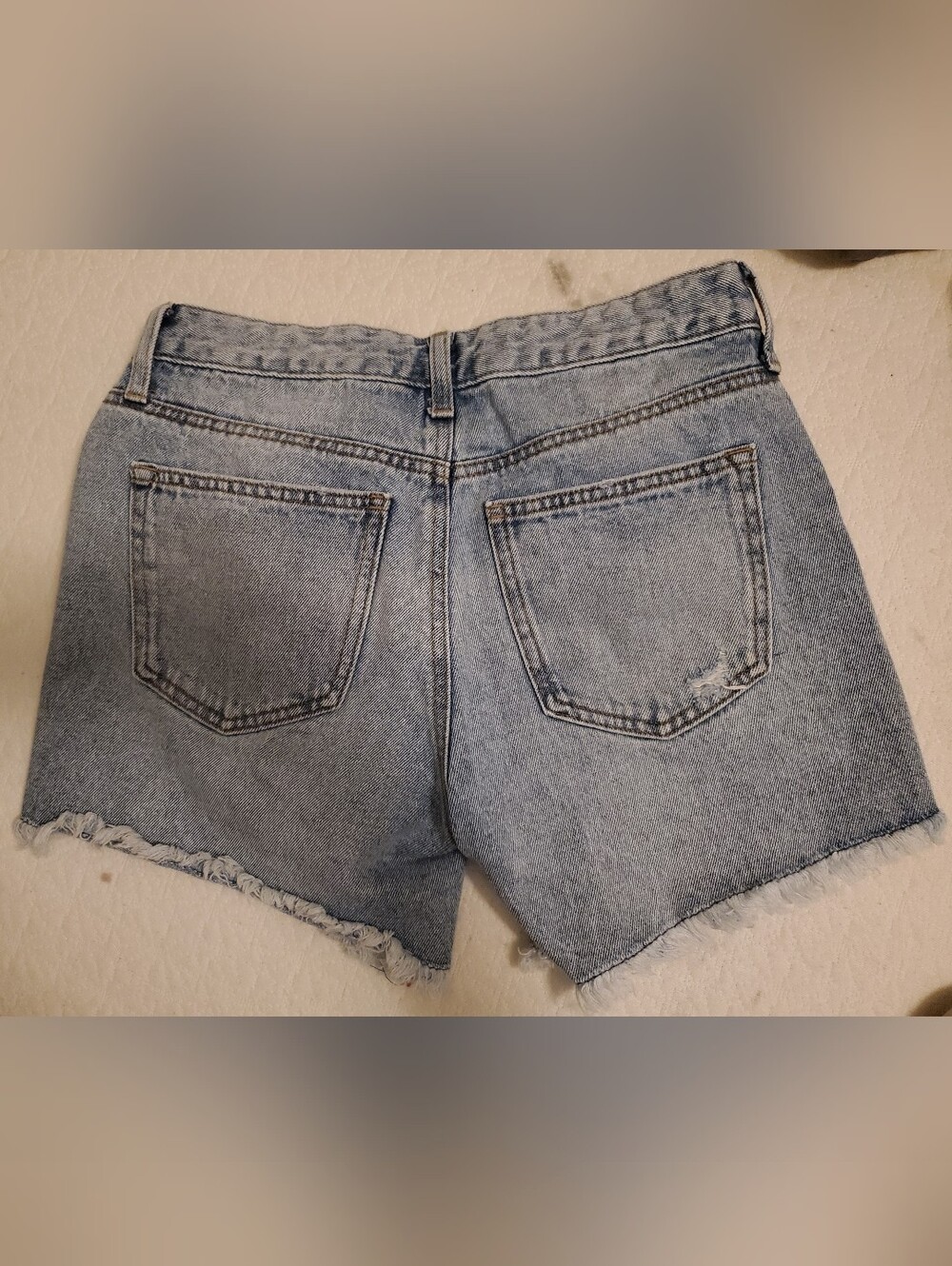 Celebrity Pink Light Blue Distressed High-Rise Denim Shorts - Picture 5 of 5